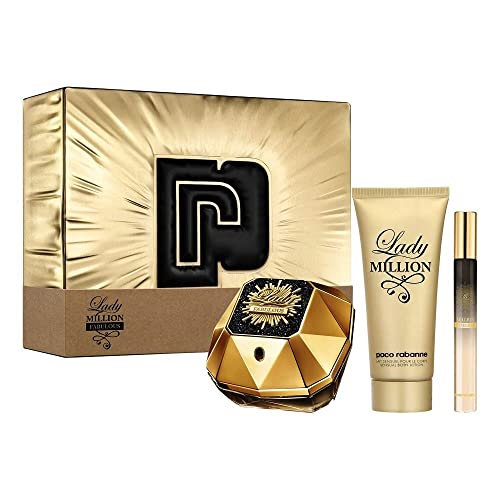 PACO RABANNE LADYY MILLION EAU DE PARFUM 80ML VAPORIZADOR + LOCION CORPORAL 75ML + MINIATURA 10ML