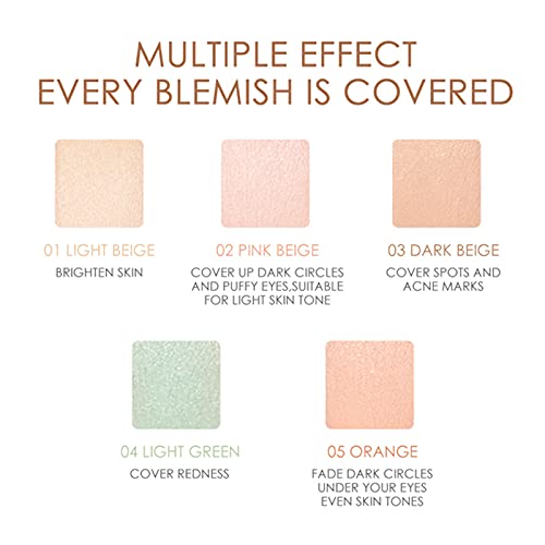 Paleta de correctores, corrector multiusos de 5 colores para un alto adhesivo Sikn no perfecto, corrector hidratante para reparar ojeras, imperfecciones y pecas