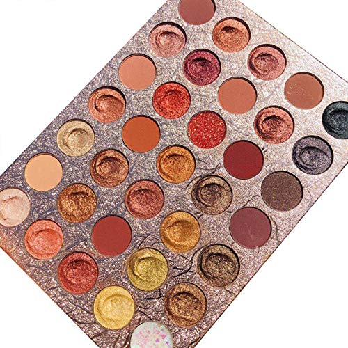 Paleta de sombras de ojos de 35 colores, paleta de maquillaje metálica mate y brillante, kits de maquillaje de sombra de ojos altamente pigmentados a prueba de agua