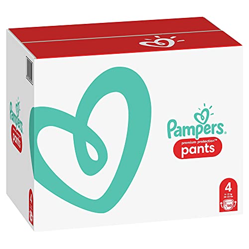 Pampers Premium Protection 81674391 - Pañales desechables nappy Pants para niño/niña 4, Pant diaper, 9 kg, 15 kg, Multicolor, Velcro, 160 piezas