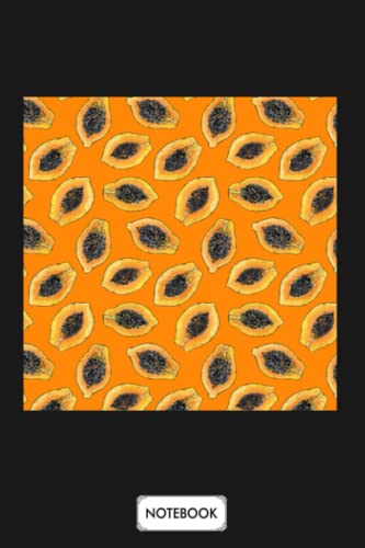 Papaya Slices On Orange Tropical Notebook: Journal, Matte Finish Cover, Diary, 6x9 120 Pages, Lined College Ruled Paper, Planner