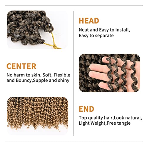 Paquete de 6 trenzas de ganchillo Passion twist, 20 pulgadas, ondas de agua, trenzado de cabello, trenzas sintéticas, bomba, primavera, trenzado, extensiones de cabello, 20 hebras / paquete (T27)