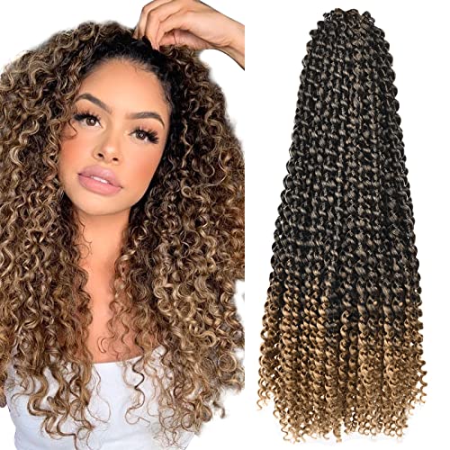 Paquete de 6 trenzas de ganchillo Passion twist, 20 pulgadas, ondas de agua, trenzado de cabello, trenzas sintéticas, bomba, primavera, trenzado, extensiones de cabello, 20 hebras / paquete (T27)