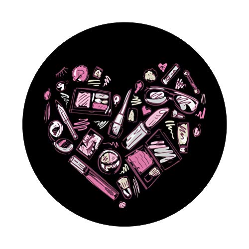 Patrón de corazón de maquillaje retro PopSockets PopGrip Intercambiable