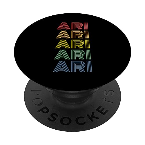 Patrón de marca Ari para mujer, nombre personalizado retro PopSockets PopGrip Intercambiable