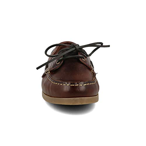 PAYMA - Zapatos Náuticos Clásicos 2-Ojales de Piel Seahorse Engrasada. Hecho en ESPAÑA. Piso Caramelo. Cierre Cordones. Color: Marrón. Talla 43
