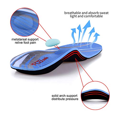 PCSsole Plantillas Ortopedicas-Plantillas para Pies Planos, dolor en los pies, Fascitis Plantar, dolor de talón, Espolones, para hombres y mujeres EU43-44(28cm)