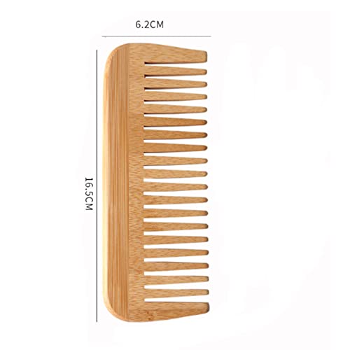 Peine de Madera, para Desenredar Todo Tipo de Cabellos, Barba, Peine de Madera de Bambú de Dientes Anchos para Hombres y Mujeres, Los Materiales Naturales no Dañan el Cuero Cabelludo