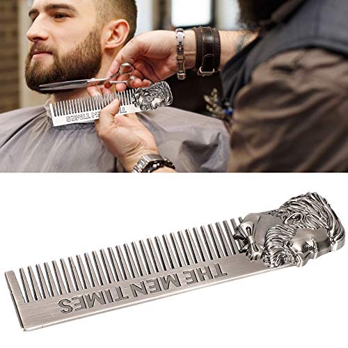 Peine De Peluquería, Peine De Barba Para Hombres, Peine Curvo Peine Bigote Para Peinado De Peine De Bolsillo Hombre Para Peines Barba De Acero Inoxidable