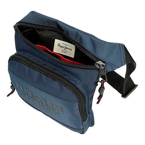 Pepe Jeans Bromley Riñonera Cuadrada Azul 31,5x24x1,5 cms Poliéster