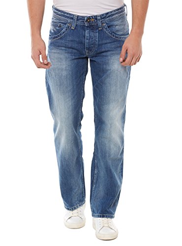 Pepe Jeans Jeanius, Vaqueros relaxed para Hombre, Azul (11Oz Sanfore Twist N56), W28/L36