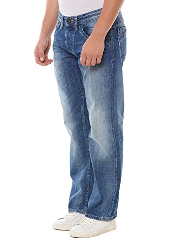 Pepe Jeans Jeanius, Vaqueros relaxed para Hombre, Azul (11Oz Sanfore Twist N56), W28/L36