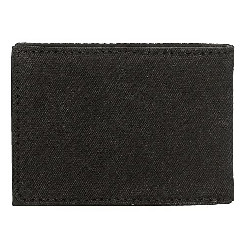 Pepe Jeans Oliver Cartera horizontal con monedero Negro 11x8x1 cms Lona con detalles en Piel