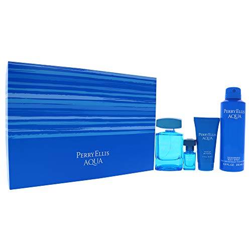 Perry Ellis Perry Ellis Aqua For Men 4 Pc Gift Set