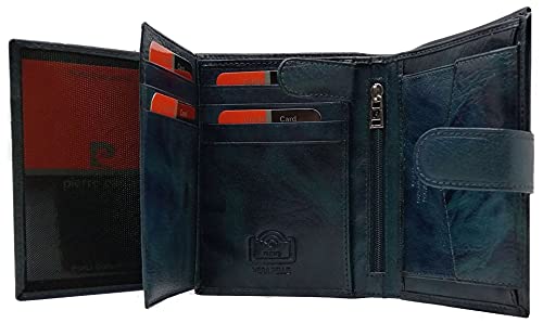 PIERRE CARDIN Cartera para hombre, fina, fina, fina, para hombre, pequeña y fina, regalo, cartera con monedero, cartera para niño, turquesa,