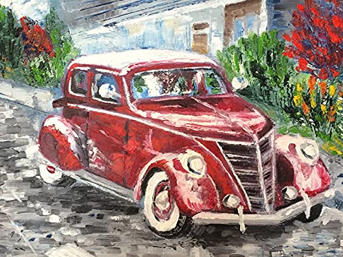 Pintura colorida del coche pinturas al óleo acrílicas por números pintado a mano DIY digital lienzo pintado regalo decoración de la pared del hogar A12 50x70cm