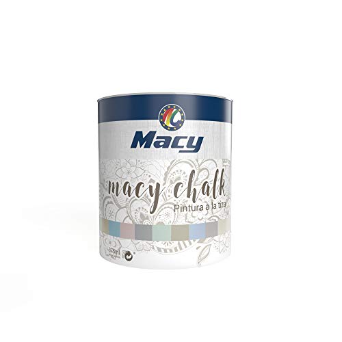 Pintura Macy-Chalk para Interior. Acabado Efecto Tiza-Empolvado. Redecora tus muebles. 375 Mililitros. Color Blanco Tiza