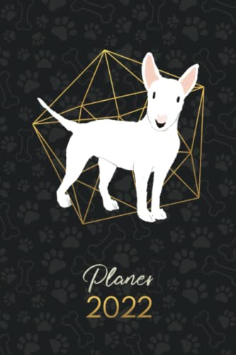 Planer 2022: Terminkalender Wochenplaner Monatsplaner - 12 Monate Jan bis Dez Kalender Hunde - Bull Terrier White