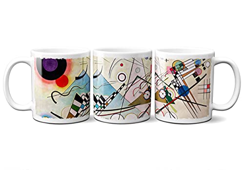 Planetacase Taza Desayuno Vasili Kandinski Composicion 8 - Tazas de Arte Ceramica 330 mL