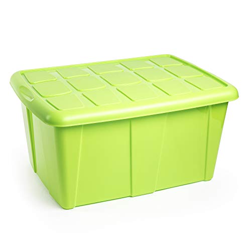 PLASTIC FORTE, Caja de almacenamiento, Verde, 60 litros, sin ruedas