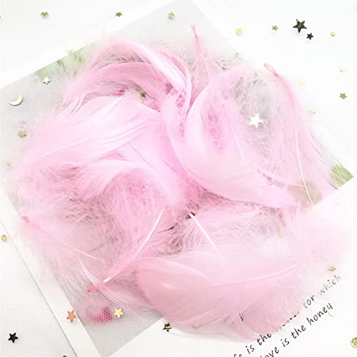 Plumas de ganso naturales, plumas de cisne de 4 a 8 cm, plumas de plumas de cisne, para decoración del hogar, manualidades, accesorios de joyería de boda, 100 unidades, color negro