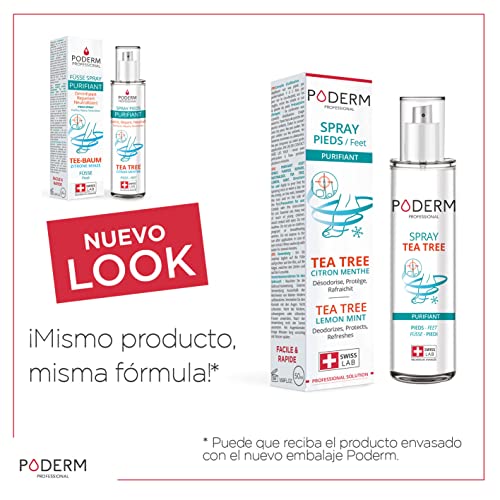 PODERM - TRATAMIENTO HONGOS PIE DE ATLETA - Spray Purificante - Elimina 99,9% de hongos – Anti Olor y Anti Transpiración Pie - Hecho en Suiza