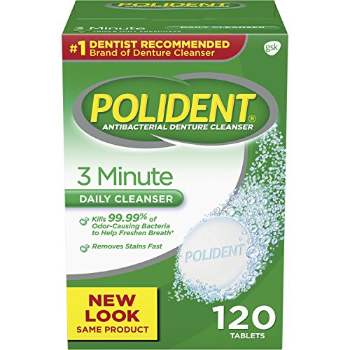 Polident 3 Minute Tablets limpiador de dentadura, 120 count