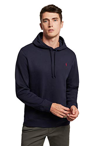 POLO CLUB Sudadera Orgánica Color Azul Marino con Capucha y Bolsillos Delanteros para Hombre