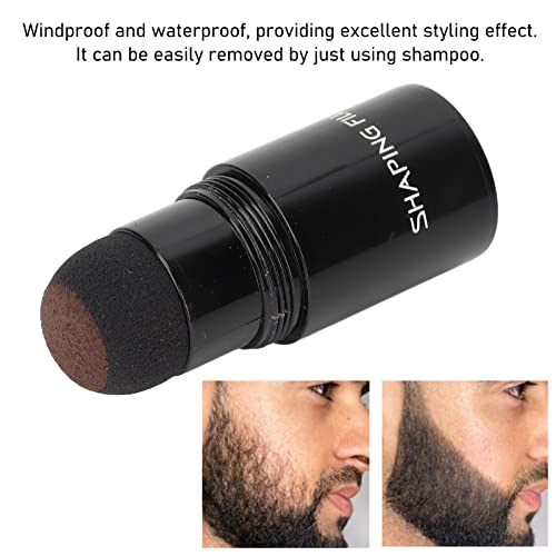 Polvo Espesante para Barba, Polvo de Maquillaje para Barba, Corrector Visual Eficaz, Duradero, Resistente Al Viento, Resistente Al Agua, para la Caída del Cabello, para la Barba(Marron oscuro)