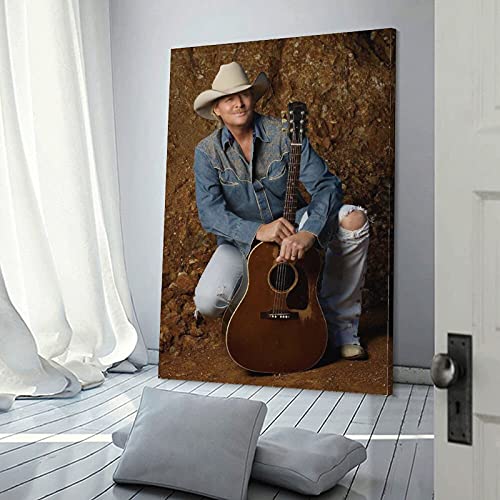 Póster de Alan Jackson con texto en inglés "Country Music", diseño de cantante masculino de Alan Jackson", 40 x 60 cm