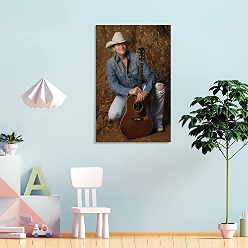 Póster de Alan Jackson con texto en inglés "Country Music", diseño de cantante masculino de Alan Jackson", 40 x 60 cm