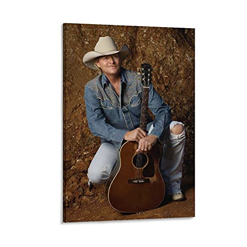 Póster de Alan Jackson con texto en inglés "Country Music", diseño de cantante masculino de Alan Jackson", 40 x 60 cm