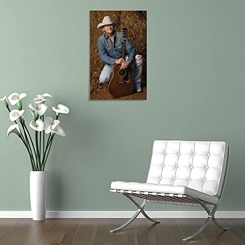 Póster de Alan Jackson con texto en inglés "Country Music", diseño de cantante masculino de Alan Jackson", 40 x 60 cm