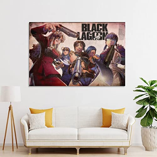 Póster de anime de la laguna negra Revy Roberta Balalaika Vintage Canvas Art Poster y arte de la pared Impresión moderna de la decoración del dormitorio de la familia 20 x 30 pulgadas (50 x 75 cm)