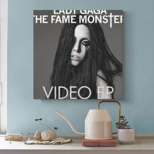 Póster de la cantante americana Lady Gaga The Fame Monster Video EP Lienzo decorativo para pared, impresión de cuadros para sala de estar o dormitorio, 30 x 30 cm, estilo de marco 1