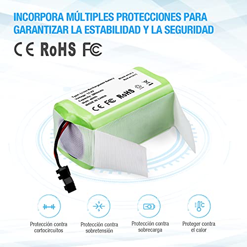 Powerextra Batería de Repuesto 14.4v 2800mAh Compatible con Conga Excellence 990 950 1090 Ecovacs Deebot N79S DN622 Eufy RoboVac 11 11S 11S MAX 30 15C 15T 12 35C IKOHS NETBOT S14 S15