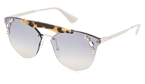 Prada 0PR53US 23C5R0 42 Gafas de Sol, Plateado (Silver/Medium Havana/Light Blue Silver), Mujer