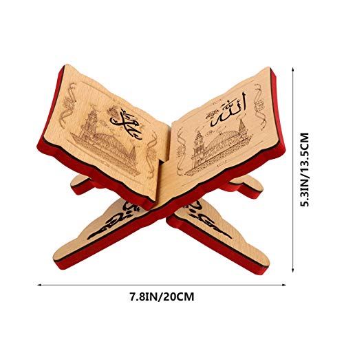 PRETYZOOM Atril plegable de madera con diseño de la Biblia sagrada, para libros de cocina, para oficina, escuela, Eid