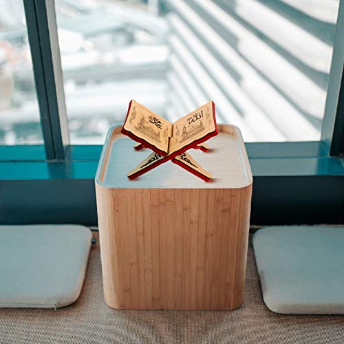 PRETYZOOM Atril plegable de madera con diseño de la Biblia sagrada, para libros de cocina, para oficina, escuela, Eid