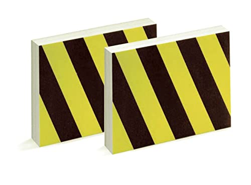 Protector Columnas Garaje - Protector Puertas y paragolpes Coche - 2 Unidades 40x20x2cm +2 Unidades 22x18x2cm (Amarillo/Negro)