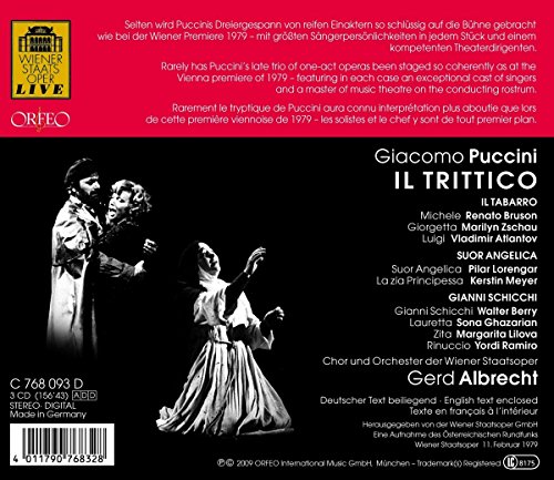 Puccini : Le Tryptique. Zschau, Lorengar, Ghazarian, Atlantov, Albrecht.