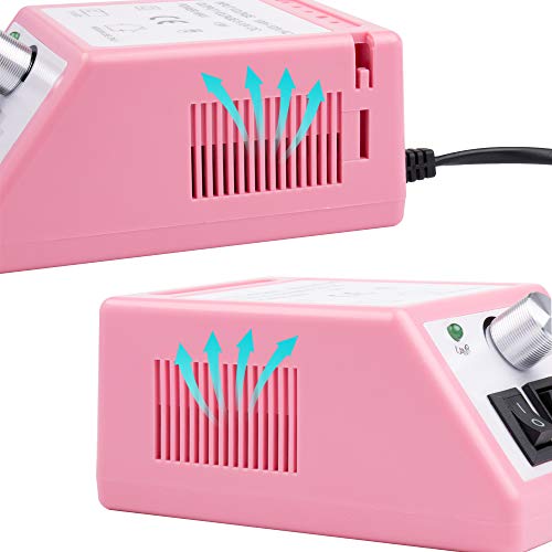 Pulidor de Uñas Aparatos eléctricos y accesorios para manicura y pedicura portátil torno para uñas con 100 bandas de lijado rosado