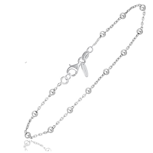 Pulsera Plata Mujer De Ley 925 Sellada - Hecha en Italia con Caja, 17cm Ajustable, Joyeria Mujer, Regalos Originales para Mujeres, Brazalete Chica Navidad Cumpleaño, Con Protección Anti-Deslustre