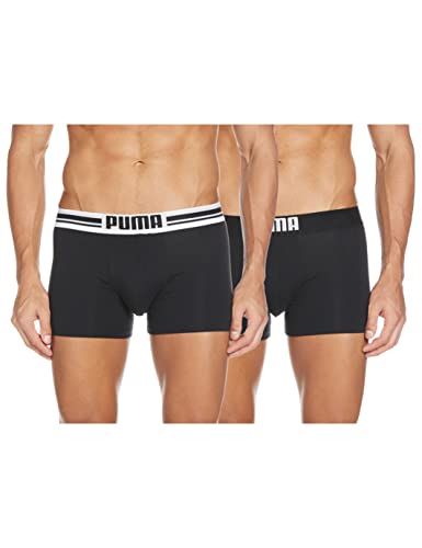 Puma Placed Logo - Pack de 2 bóxers para hombre, color negro, talla XL