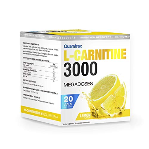 Quamtrax L-Carnitine 3000 Sabor Limón - 20 viales x 25ml