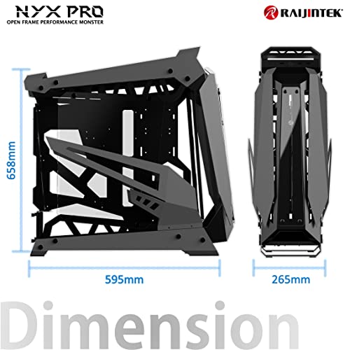 Raijintek NYX Pro Showcase Caja Ordenador - EEB and EATX Case Adapté à la Refrigeracion Liquida PC, Caja Pc Pared Transparente, Montage Certical de la Carte Graphique Uniquement, Pc Case, Titanium