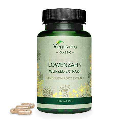 Raíz de Diente de León Vegavero® | Extracto, NO POLVO | 2800 mg | SIN ADITIVOS | 120 Cápsulas | Diuréticos Adelgazantes + Acné Hormonal | Sin Aditivos | Taraxacum Officinale | Dandelion Root