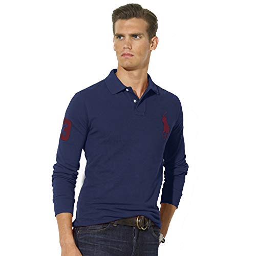 Ralph Lauren Polo de Manga Larga con Big Pony (S, Newport Navy)