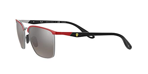 Ray-Ban 0RB3673M Gafas, Red Ferrari ON Silver, 56 Unisex