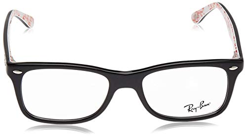 Ray-Ban RX5228 Gafas en negro sobre blanco de textura RX5228 5014 50, Black, 50-17-140